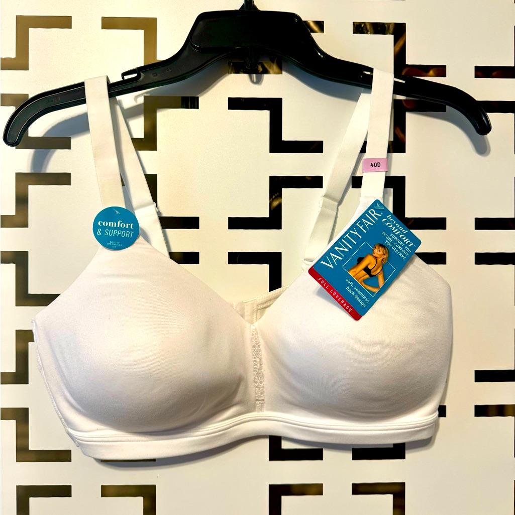 Nwt Vanity Fair Bra, White, Wireless, Size 40d, Style 72282